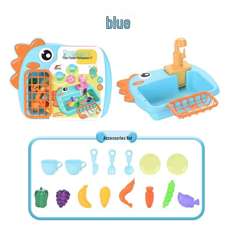 Kids' Automatic Water Cycle Dishwasher & Bird Bath Play Set