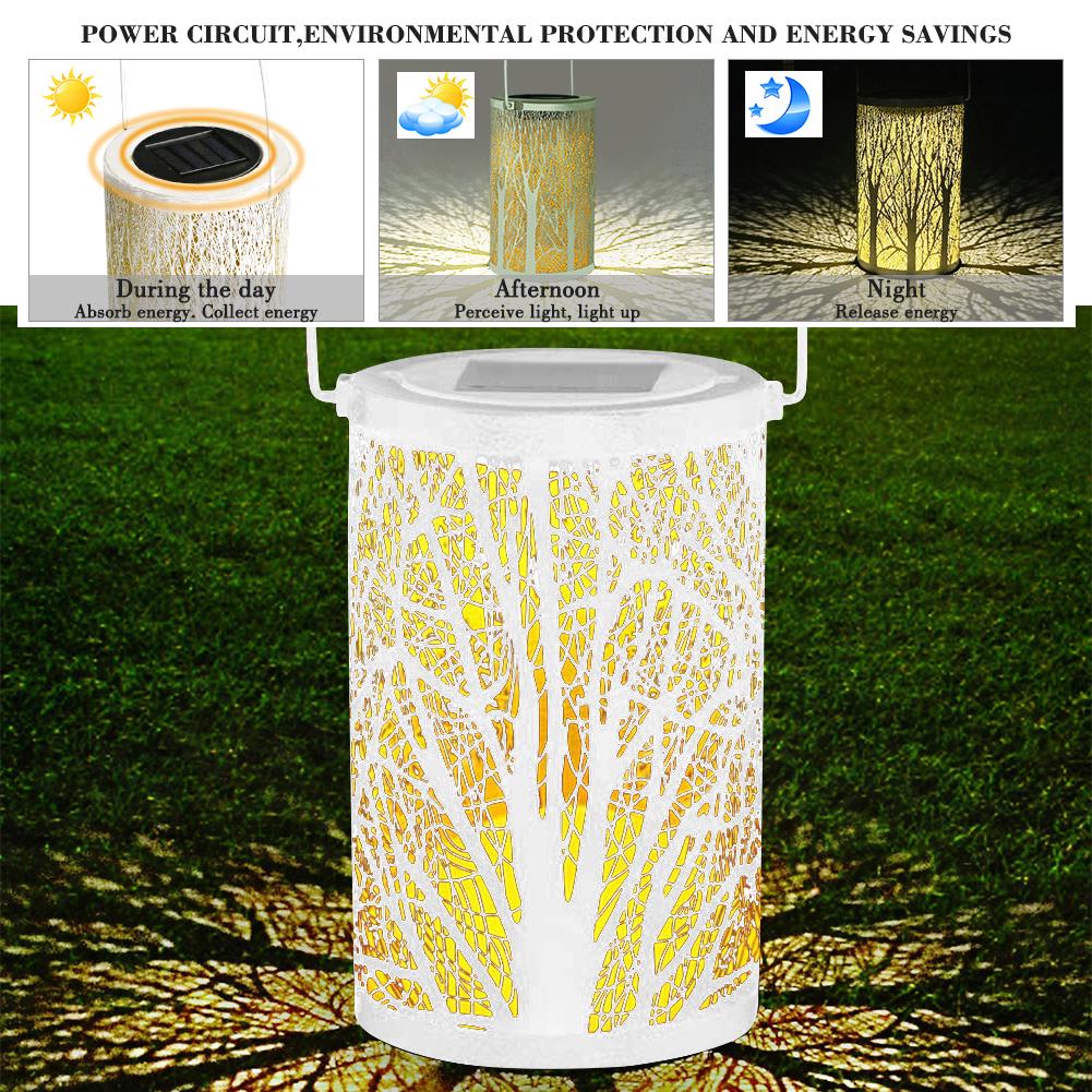 Solar Lantern Lights Outdoor, Hanging Garden Night Light, Retro Design