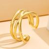 Elegant Geometric Stainless Steel Open Ring - Adjustable and Fashionable