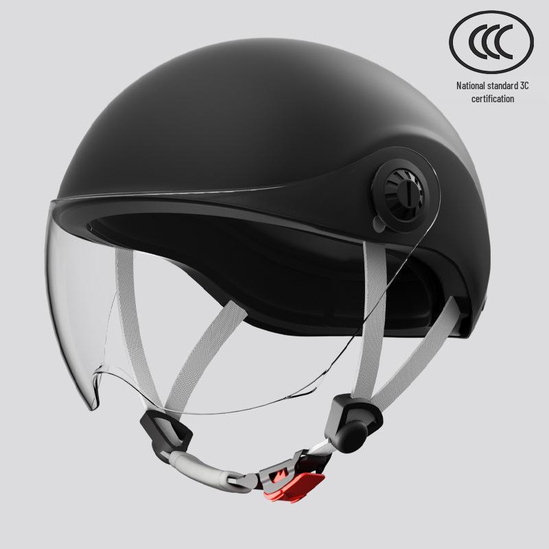GB 3C Certified Unisex Electric Vehicle Helmet - Summer & All-Season Motorcycle Safety Half Helmet