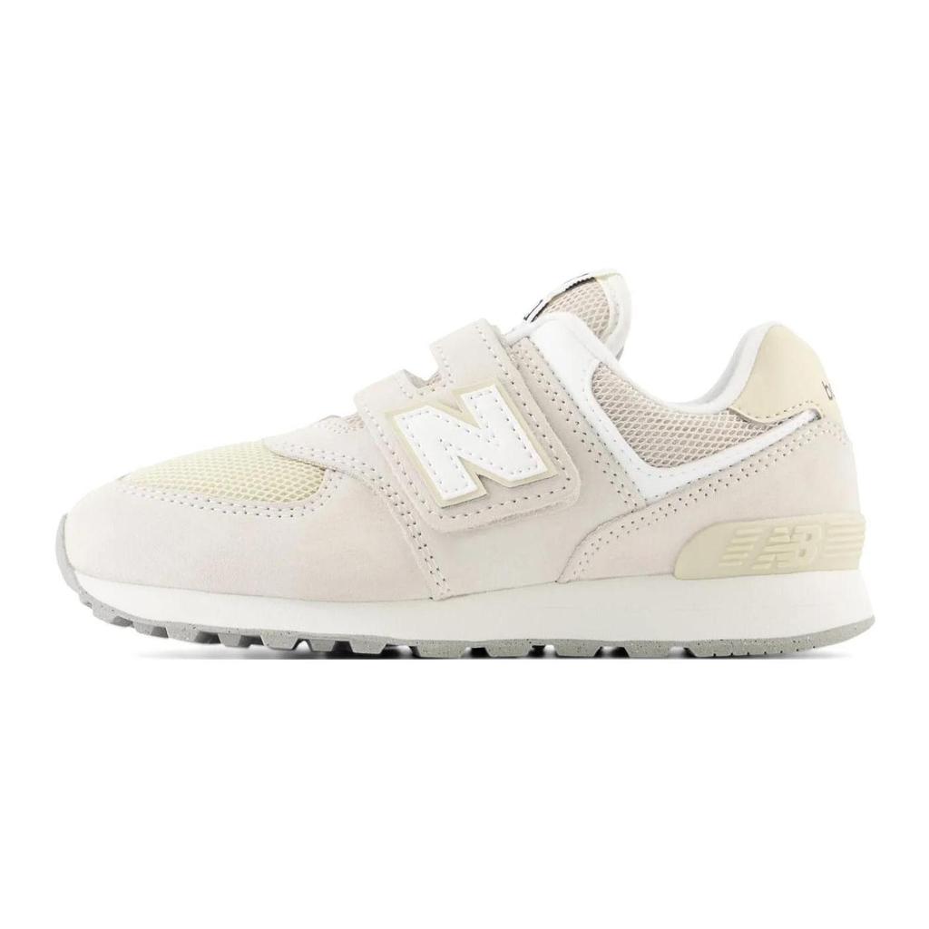 New Balance NB 574 Comfortable Anti Kick Cushioning Abrasion Resistant Low Top Kids' Running Shoes Beige Gray White PV574FOG