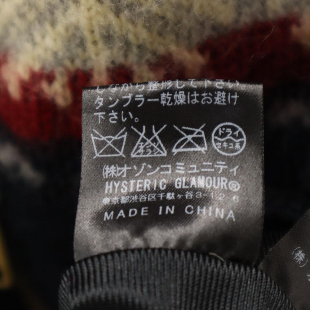 HYSTERIC GLAMOUR Nordic Pattern Knit Jacket S Navy Blouson Men's Used