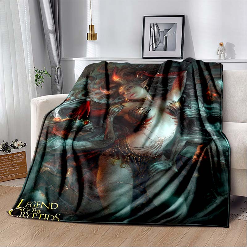 Legend of The Cryptids 3D Print Flannel Blanket Ultra Soft Warm Cozy Throw for Bedroom Sofa Camping Travel Home Decoration Daily