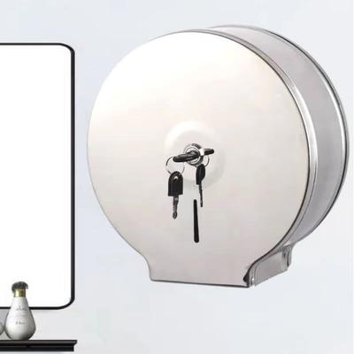Stainless Steel Toilet Paper Roll Box Wall Mount Serrated Paper Outlet Paper Towel Dispenser with Key Waterproof