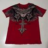 Dark Purple Street Affliction Big wing T shirt Vintage Clothing Punk Hip Hop Graphic Print Oversized tops Men Round Sleeve tee