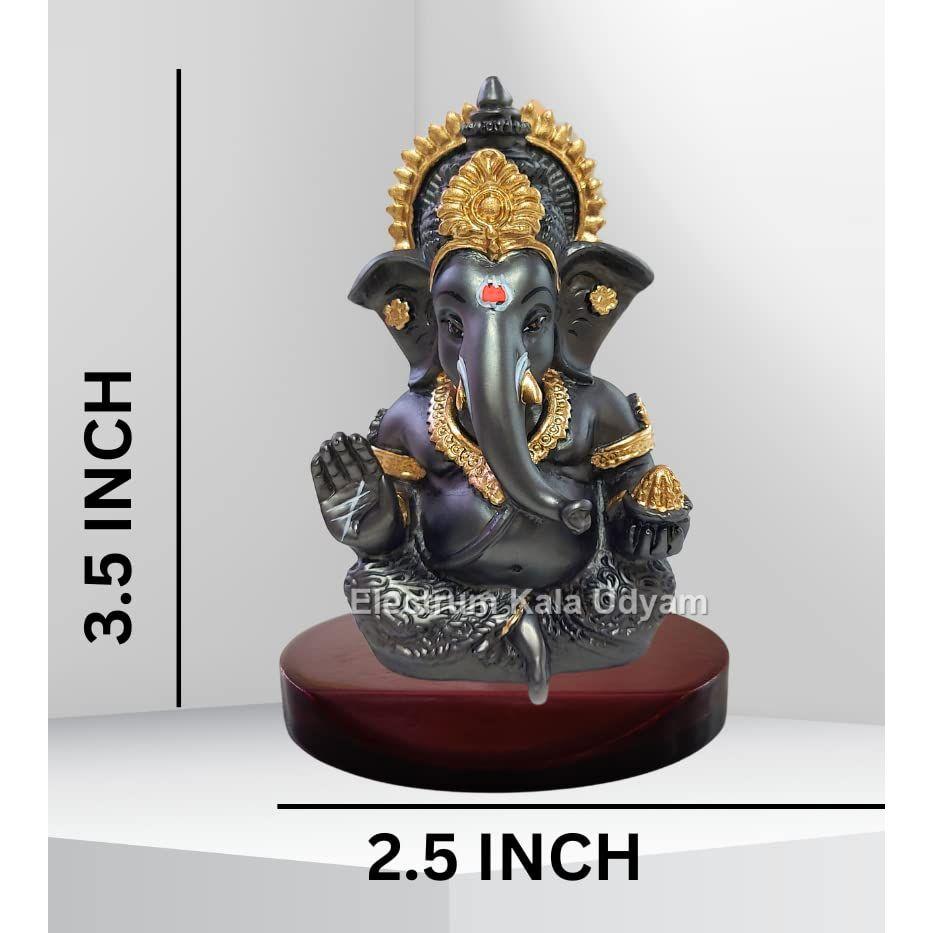 The Divine Aura of Ganesha Idol On MDF Base for Car Dashboard, Office Desk, and Festive Gifting