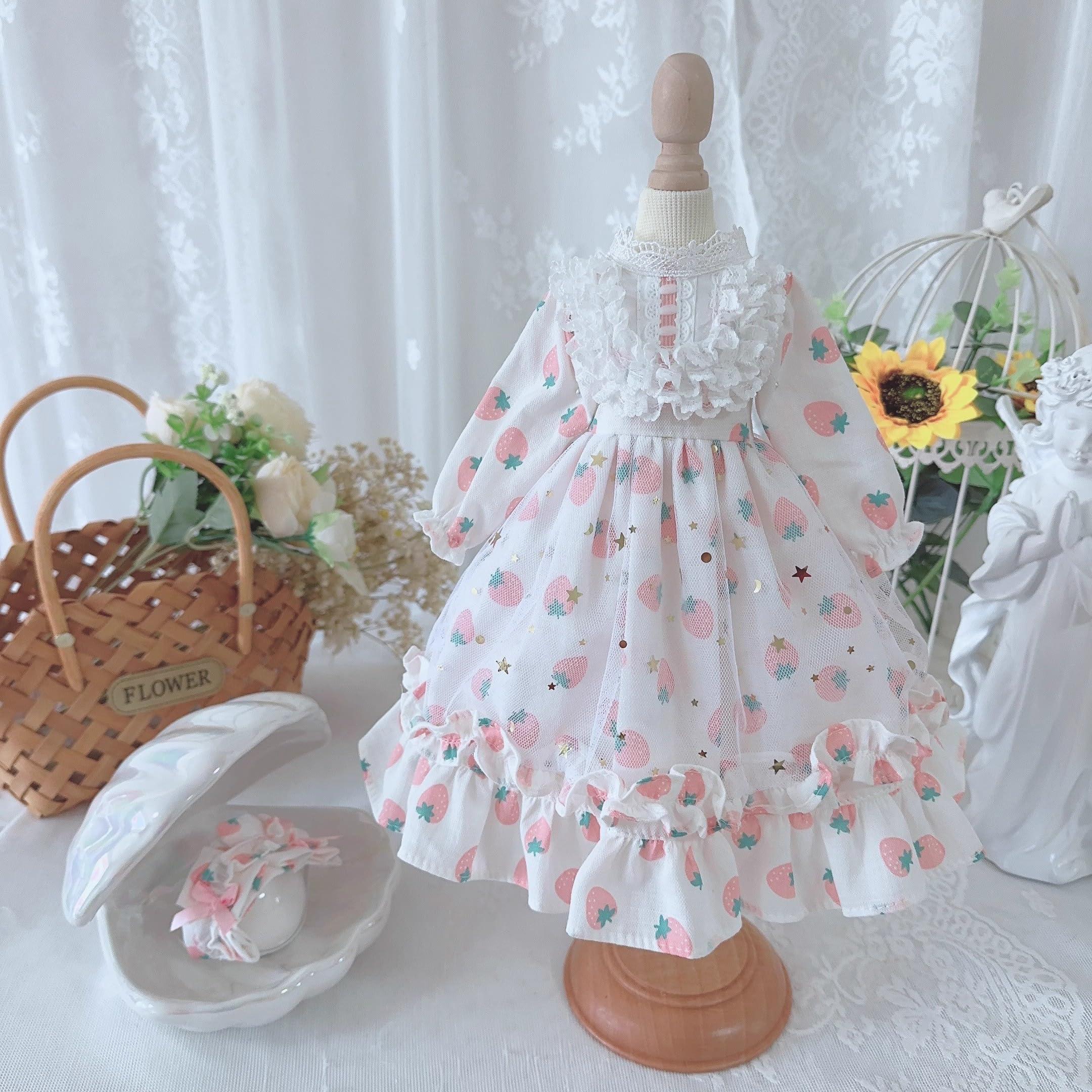 

HAMRETHYPPZ BJD Ball Jointed Doll Dress Doll Costume Doll Maid Clothes Ball Jointed Doll Dress Up Strawberry Cute Fruit Strawberry White Princess белый