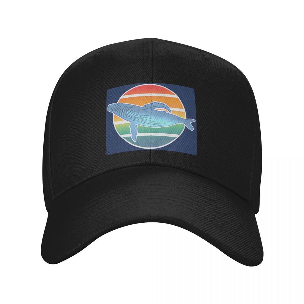 Cartoon Whale Ocean Animal Sunset Print Baseball Caps Fashion Men Women Hats Adjustable Cap Streetwear Baseball Hat Casquette