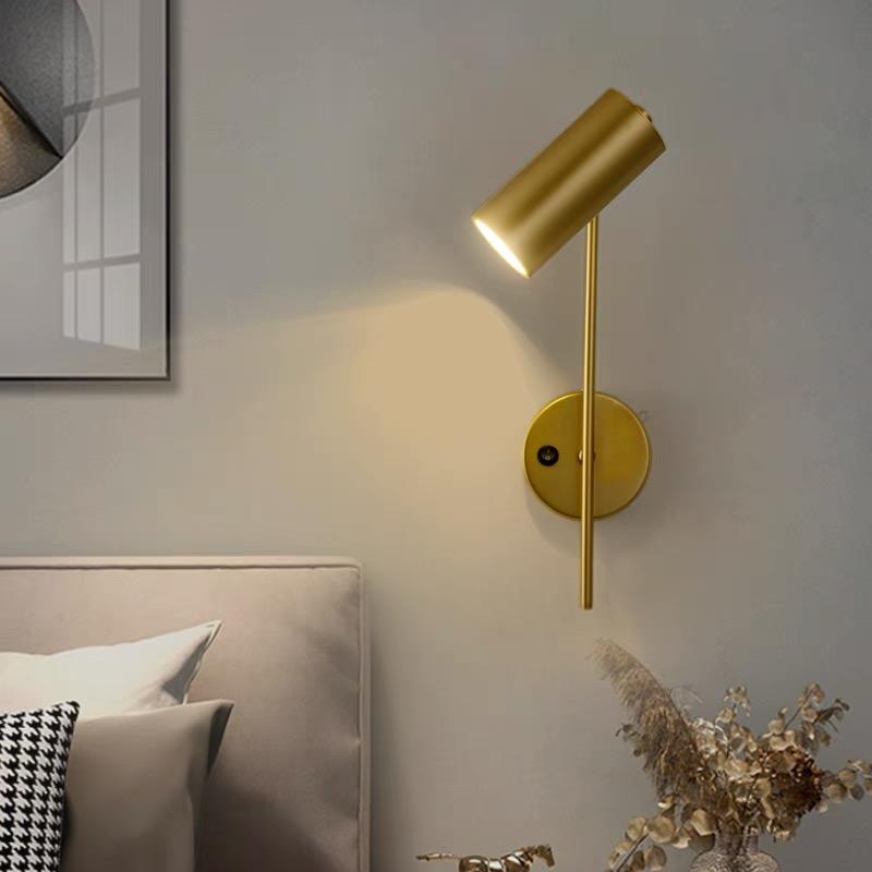 Rotatable Hotel Bedroom Wall Lamp Iron Frame Plastic Shade E27 LED Reading Light with Switch Modern Home Decoration Sconce Light