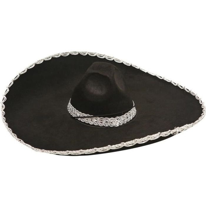 Chapeau De Mariachi Mexicain Enfant Noir - DisfraZZes - Accessoire De Déguisement - 56cm De Diamètre