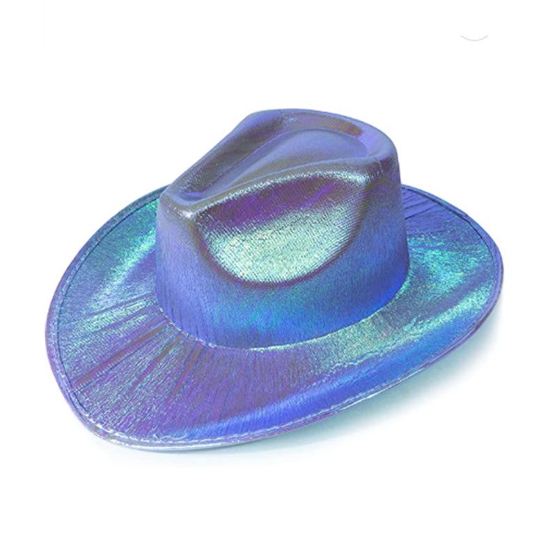 Iridescent LED Light-up Sequin Cowboy Hat for Christmas and Halloween Carnival