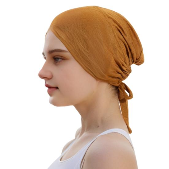 Berretto Foulard Monocolore da Donna Regolabile Traspirante Elasticizzato Antiscivolo Cotone Sottocappello Sotto Foulard Cappello Interno Cappello da Notte per Dormire Cuffia per Capelli
