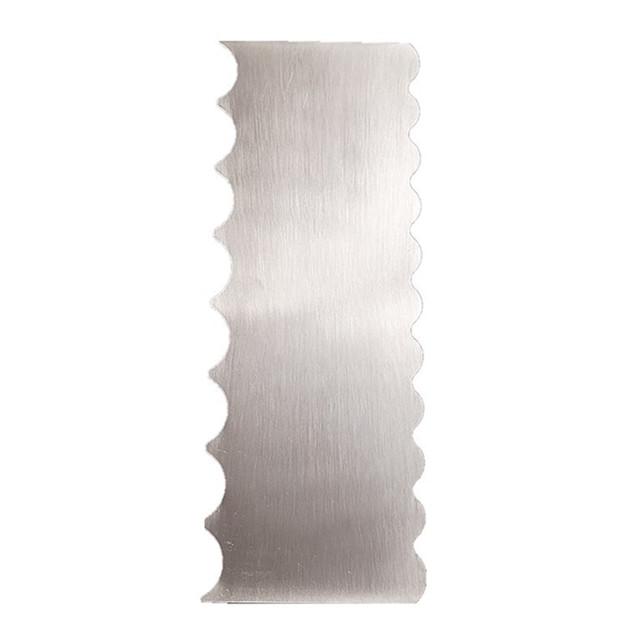 1pcs Stainless Steel Cake Scraper Double Sided Patterned Edge Pastry Comb Smoother Cake Decorating Tools for Mousse Butter Cream