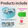 DIY Diamond Painting Rhinestones Decorative Storage Box Partial Drill Crystal Mosaic Storage Container for Desktop Diamond Art