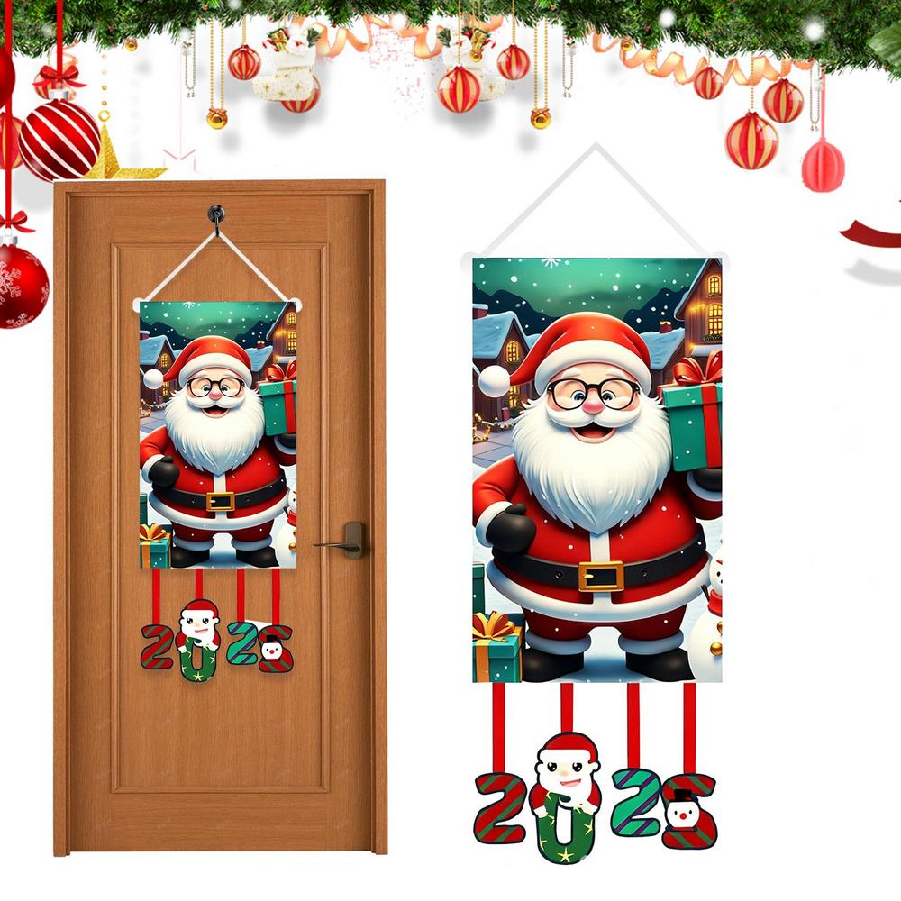 Christmas Flag Waterproof Holiday Banner Christmas Door Drape Holiday Decor For Indoor Outdoor Home Window Door Yard Patio Porch