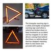 Car Triangle Red Reflective Tripod Foldable Frame Road Safety Hazard Stop Sign Car Accessories for Auto Emergency Breakdown