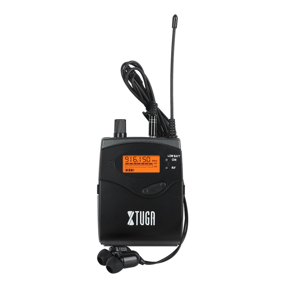XTUGA RW2080 UHF Dual-Channel Wireless In-Ear Monitor System with Rackmount 2U Transmitter for Stage and Recording