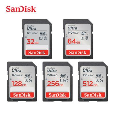 SanDisk Tarjeta SD Ultra de 128GB Tarjeta SDHC UHS-I y Tarjeta de Memoria SDXC 32GB 64GB 256GB 512GB Tarjeta SD Original para Cámara Hasta 120-150Mb/s Tarjeta Flash