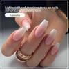 European & American Style Milky White Gradient Press-On Nails - Long False Nail Tips for Manicures