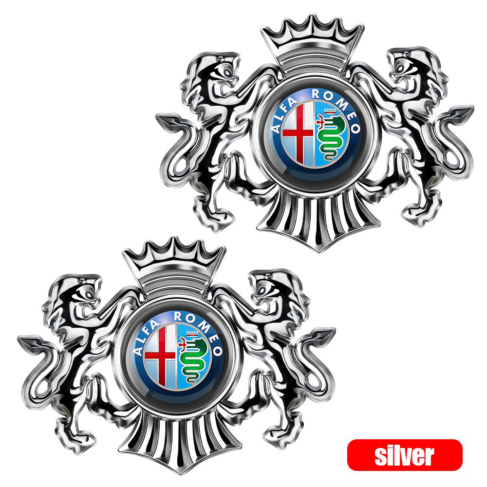 YYCE3 3D Car Fender Metal Crown Lion Emblem Badge decoration Stickers For Alfa Romeo Giulietta GT 159 147 Mito Volante Auto Styling