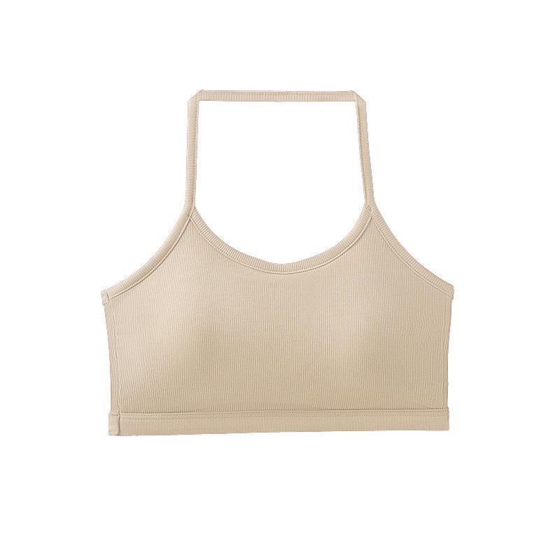 Women s Black Halter Neck Camisole with Built-In Bra Pads and Beautiful Back Design L хаки