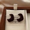 Vintage Suede Stud Earrings Ankola Red Temperament High-End Autumn And Winter French Versatile Atmosphere Earrings