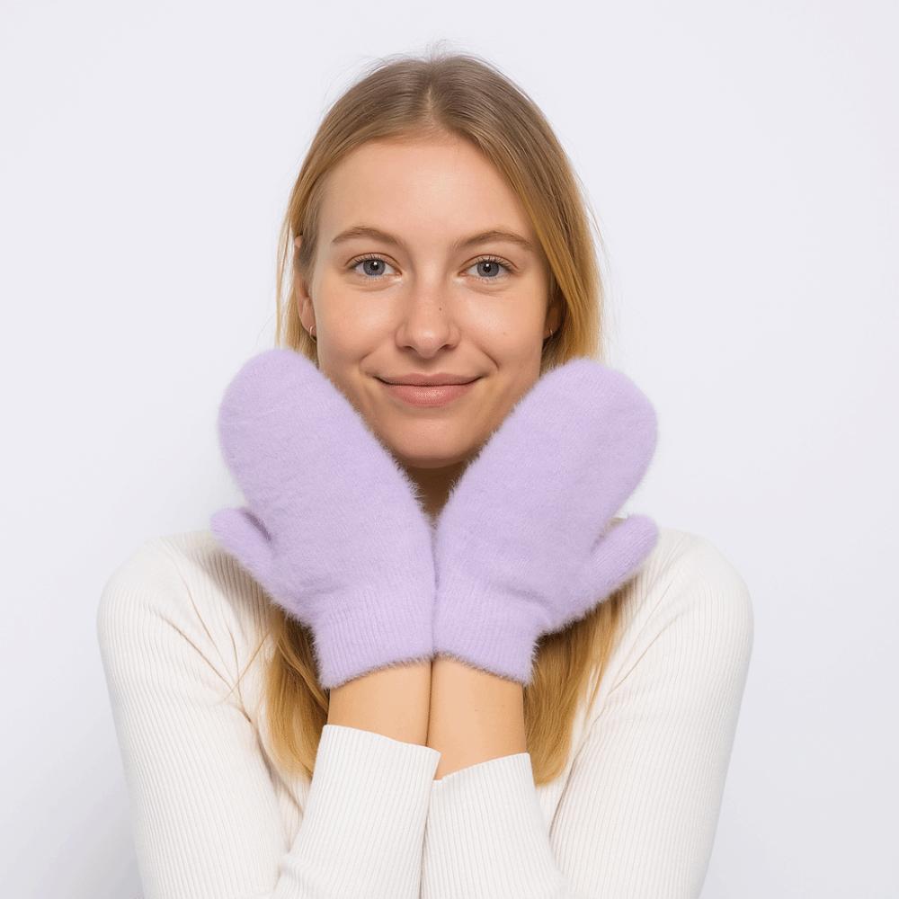 Verdickte flauschige Handschuhe Kälteschutz-Fäustlinge Niedliche gestrickte Woll-Winterhandschuhe