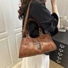Textured Tote Bag Handbag Locomotive Personalized Cross Chain Shoulder Underarm Bag Large Capacity Messenger Bag