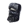Fashion Winter Mask Hat PU Leather Detachable Scarf Hat One-Piece Rainproof Windproof Pullover Hats
