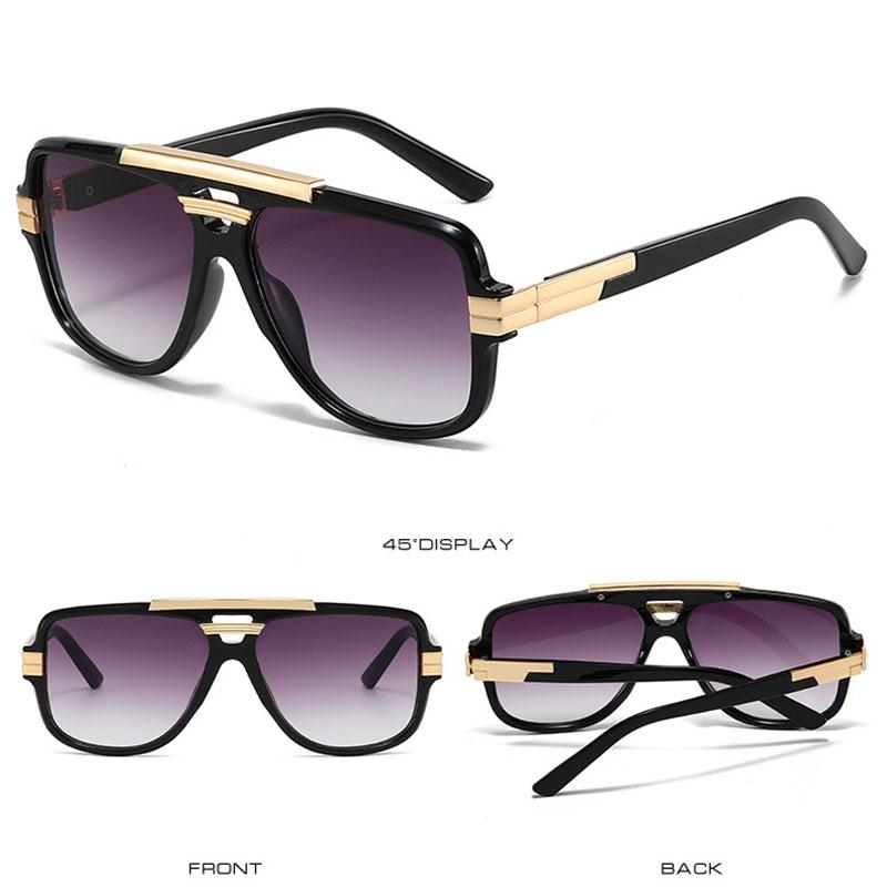 High Quality Retro High End Designer Style Edgy Punk Trendy Oversized Aviator Female For Both Male Sun Glasses