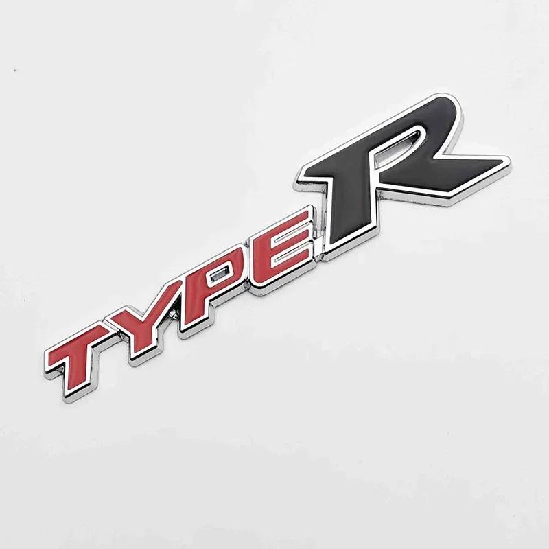 3D Metal Type-S Type-R Car Rear Trunk Emblem Badge Sticker R Car Styling Accessories