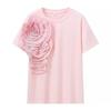 Spring New Women's Clothing French Sweet Casual Easiest for Match O-neck Short Three-Dimensional Flower Pure Color Short Sleeve T-shirt