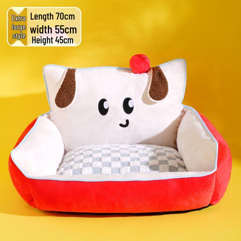 Cozy Four-Season Cat Bed: Semi-Enclosed, Warm, Secure Nest for All Seasons