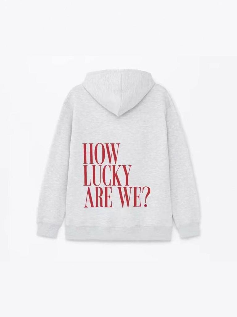 2025 Casual Loose Fit Letter Print Hoodie