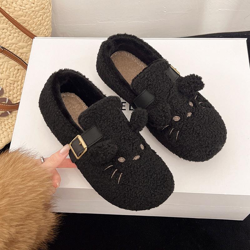 2025 new winter women's shoes non-slip soft sole versatile comfortable warm piled thickened wholesale fashion Doudou cotton shoes