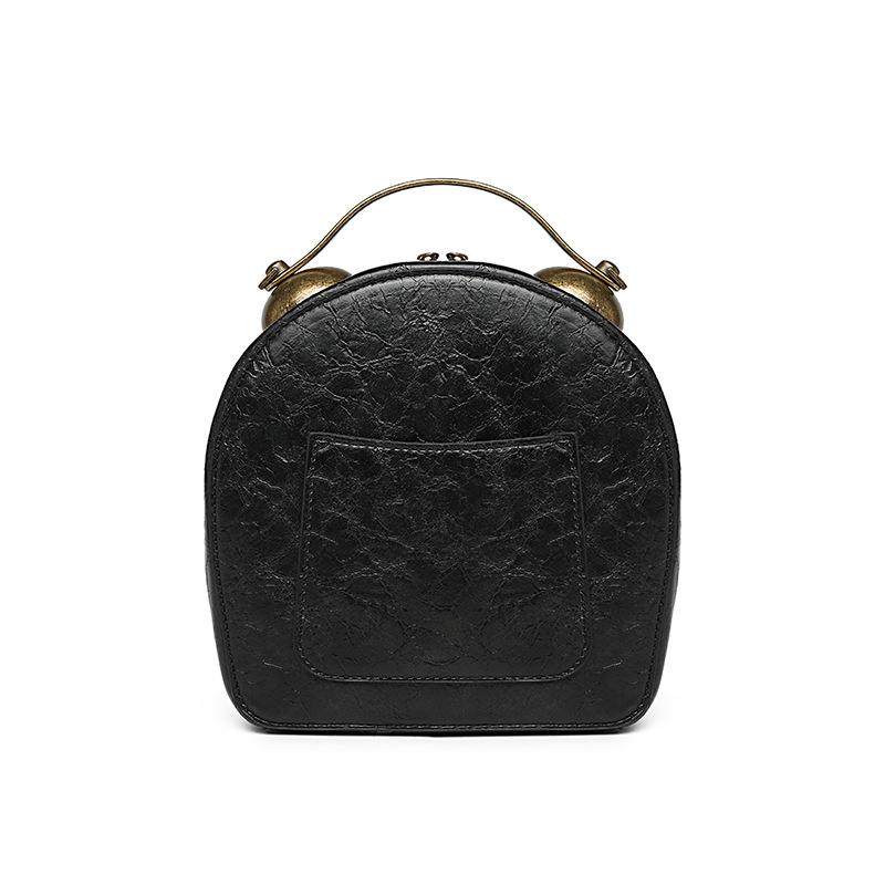 Retro PU Shoulder & Crossbody Handbag with AA Battery-Powered Walking Clock (Women's Bag D002#)