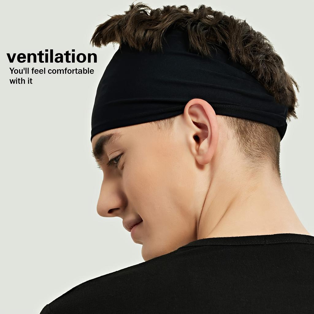 Men's Sports Headband - Sweat Absorbing, Non-Slip, Breathable Fabric for Running, Gym, Basketball, Tennis - Adjustable Headband for Men And Women