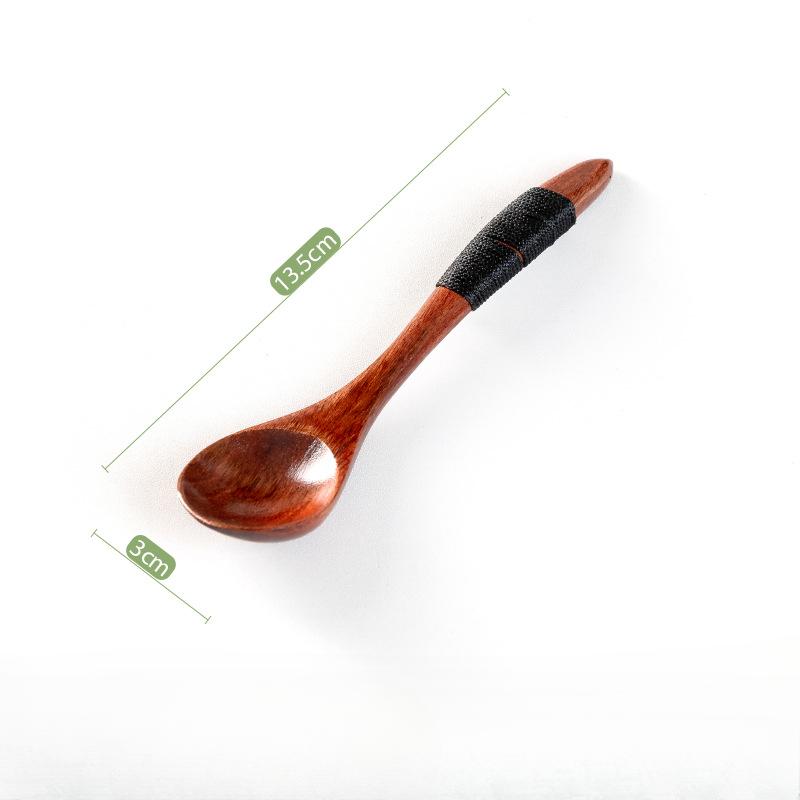 Linguriță mică de lemn Utensil Instrument Orez Supă Linguriță Lingură de desert Amestecare cafea Înghețată