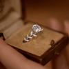 CAOSHI Elegant Lady Wedding Band Leaf Shape Finger Ring Brilliant Zirconia Jewelry for Engagement Aesthetic Graceful Accessories