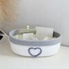 Cotton Rope Weaving Storage Basket Heart Pattern Nordic Style Stationery Storage Box Handmade Cosmetics Storage Basket