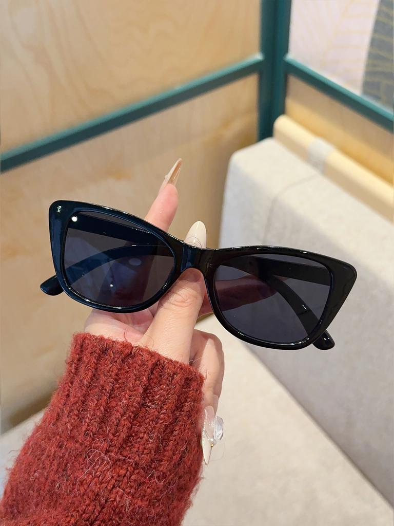 1Pc Fashionable Cat Eye Frame Glasses Durable Pc Material Classic Color Matching Perfect For Parties Holiday Gifts Unisex