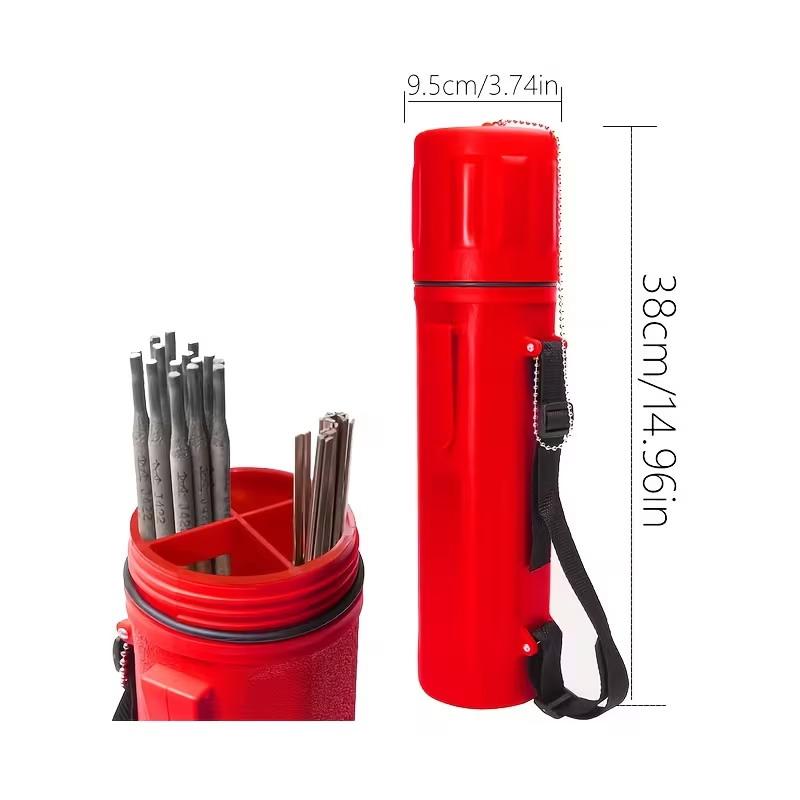 Welding Rod Storage Tube Electrode Rod Storage Tools Holds 35cm Electrodes, Removable Internal Dividers Electrode Protection Box