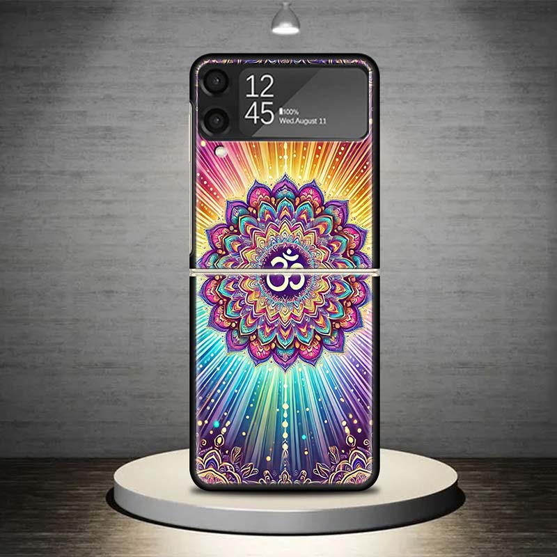 Mandala Chakra Insist Yoga Phone Case For Samsung Galaxy Z Flip 7 6 5 4 3 5G Shockproof Cover Z Flip7 Flip6 ZFlip5 Flip3 Flip4 L