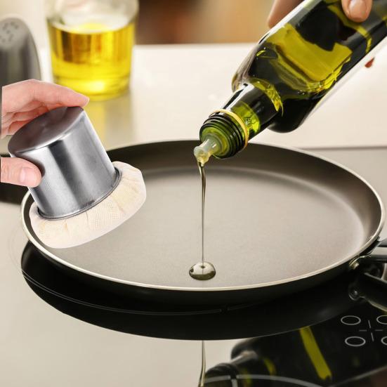 1 Set Pancake Grease Brush Professional Crepe Oil Applicator for Griddle Non-Stick Pastry Brush for Baking Cooking BBQ Kitchen Utensil