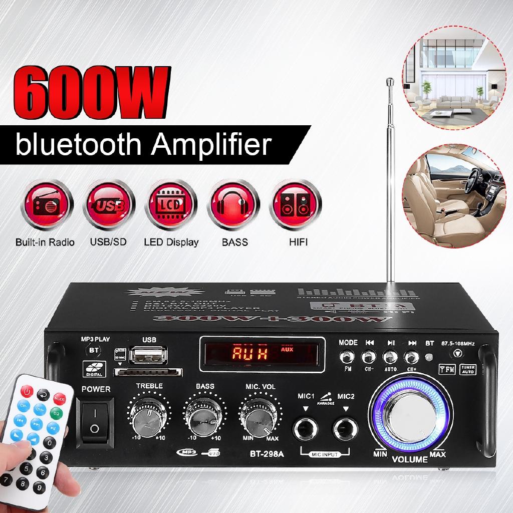 600W Audio bluetooth Home Amplifier Subwoofer Amplifier Home Theater Sound System Mini Amplifier Professional Amplifiers