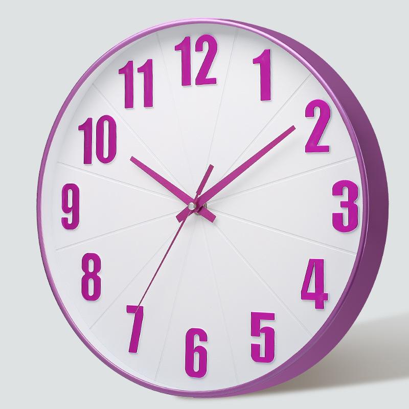 12 Inch 30CM Silent Wall Clock, Creative and Fashionable, Three-dimensional Digital Minimalist Clock for Home Living Room