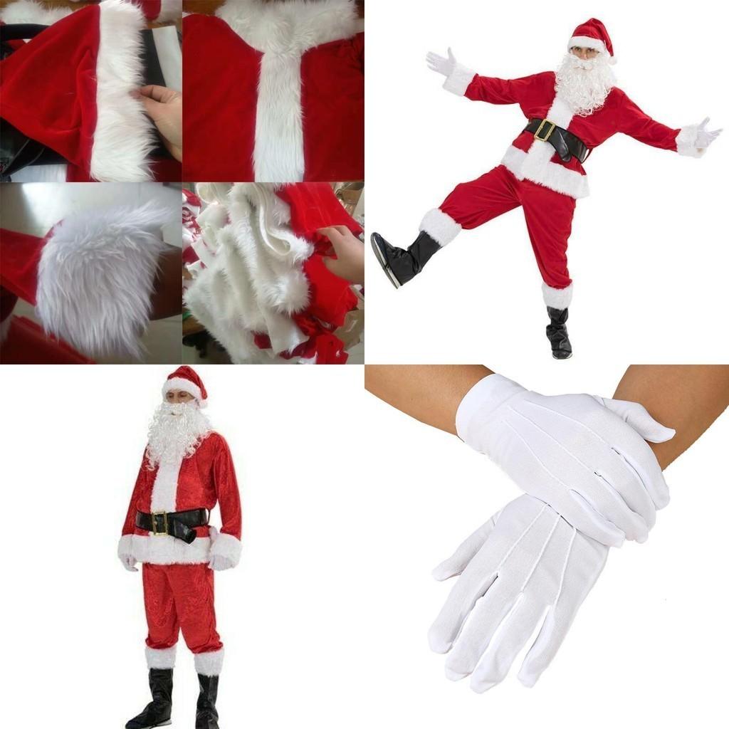 Luxurious Plus Size Christmas Santa Claus Flannel Suit For Adult Fancy Dress Outfit