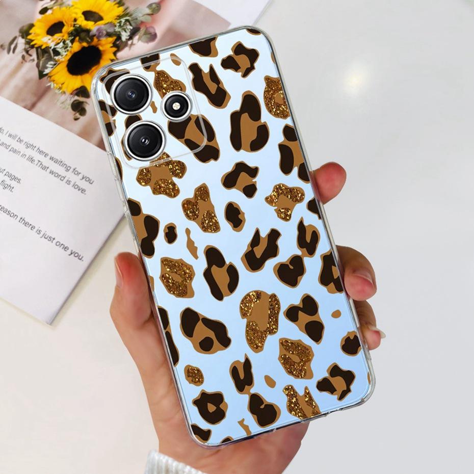 Cute Flower Cat Painted Case For Xiaomi Redmi 12 5G 2023 Soft Silicone TPU Back Cover For Redmi12 5G Global Phone Bumper