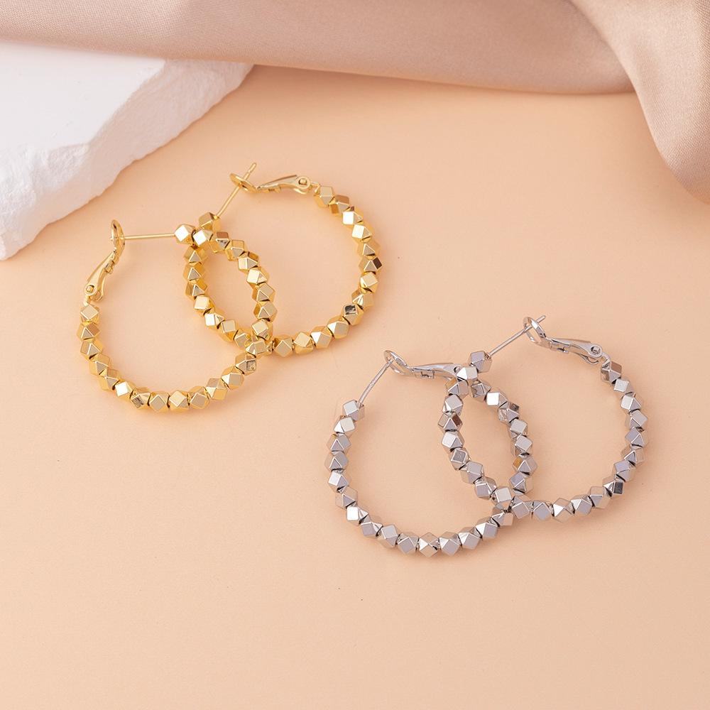 Náušnice čtvercové obruče a velké kruhové náušnice s jehlou ze stříbra S925: Niche Design, Lehký Luxus, Špičkové Šperky