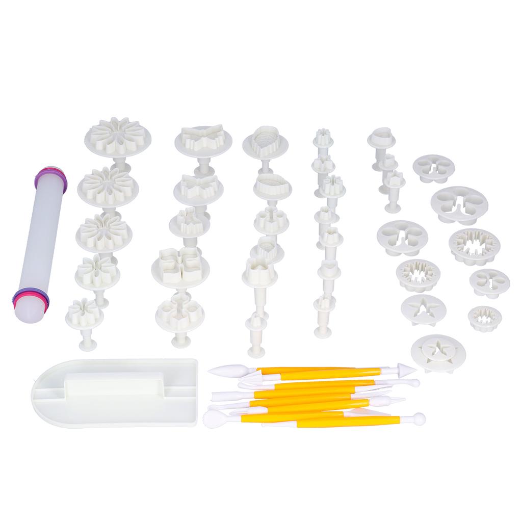 46PCS Fondant Cake Mould Cookies Biscuits Cutters Mould Set Baking Utensil Cake Decorating Kit